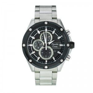 Alexandre Christie AC 6605 Silver Black Steel MCBTBBA